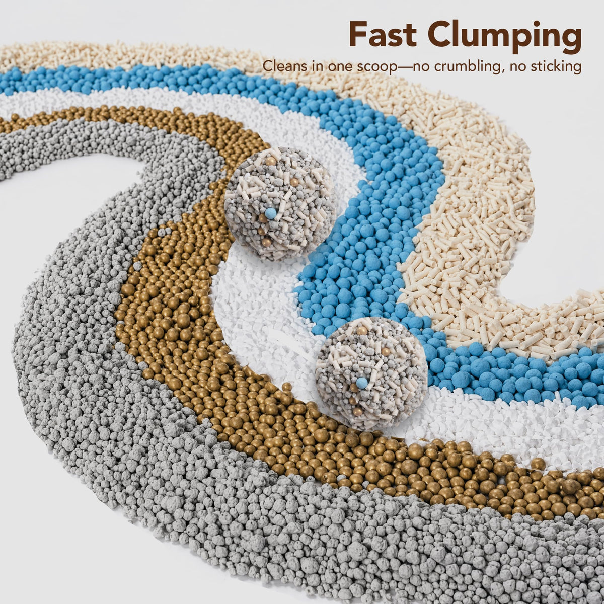5-in-1 Mixed Cat Litter, Fast Clumping, Ultra Absorbent, Dust-Free Natural Clumping Cat Litter, Odor Control, 7.9lbs*2 Y5083