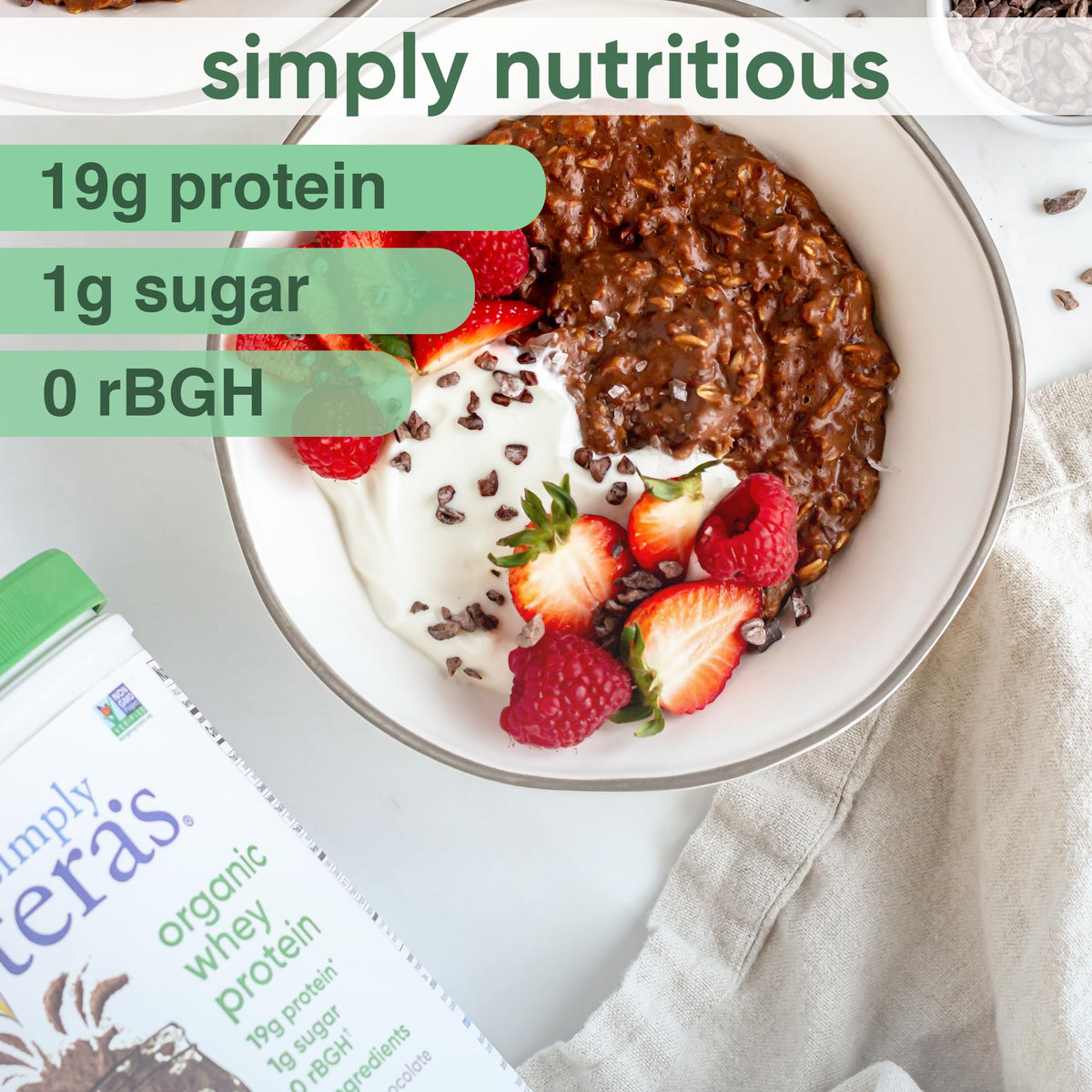 Organic Whey Protein Powder Dark Chocolate 12 Oz L405453