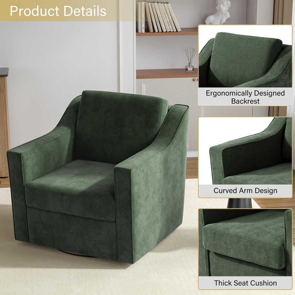 Green Swivel Accent Chairs Set of 2 M881