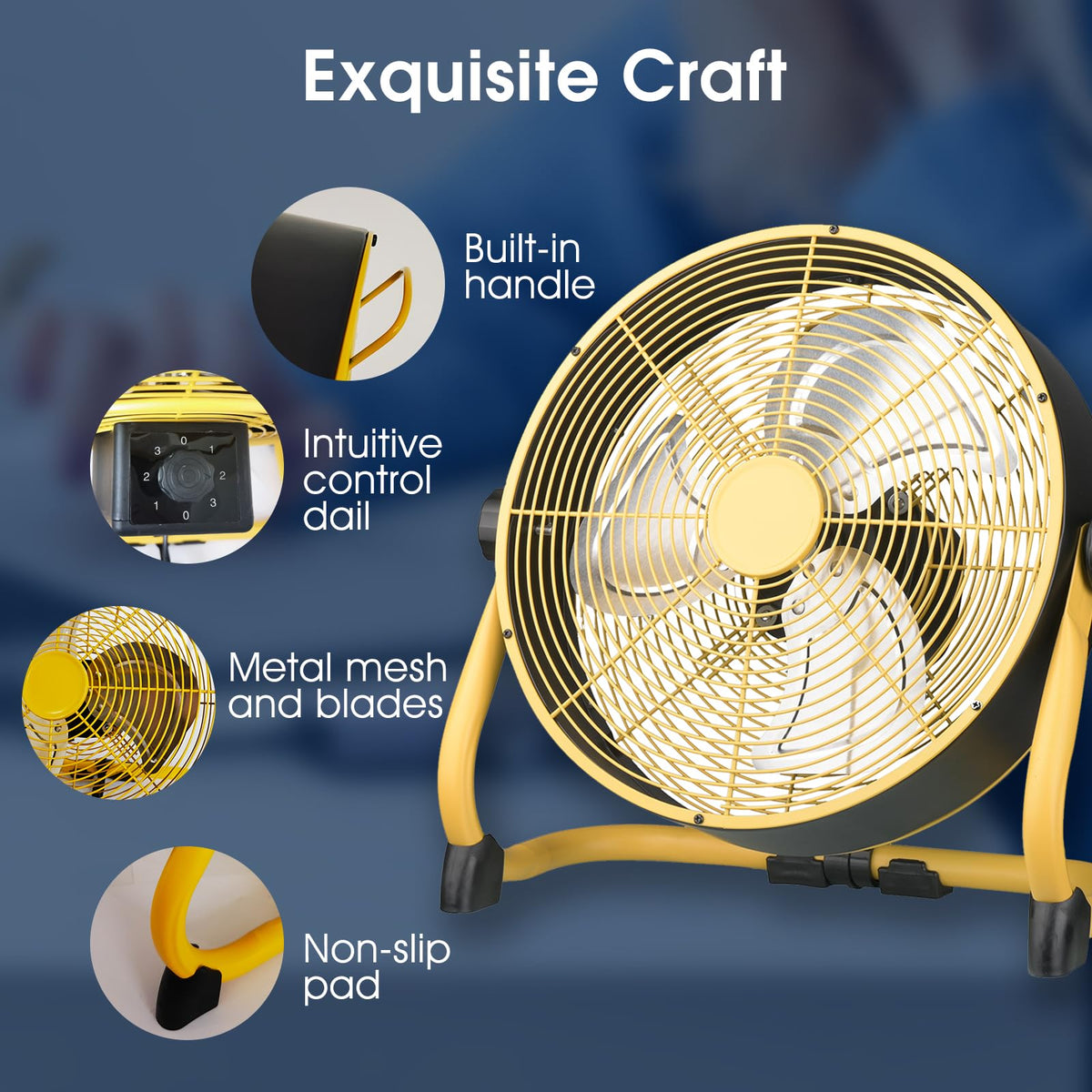 12 Inch High Velocity Metal Floor Fan W65910