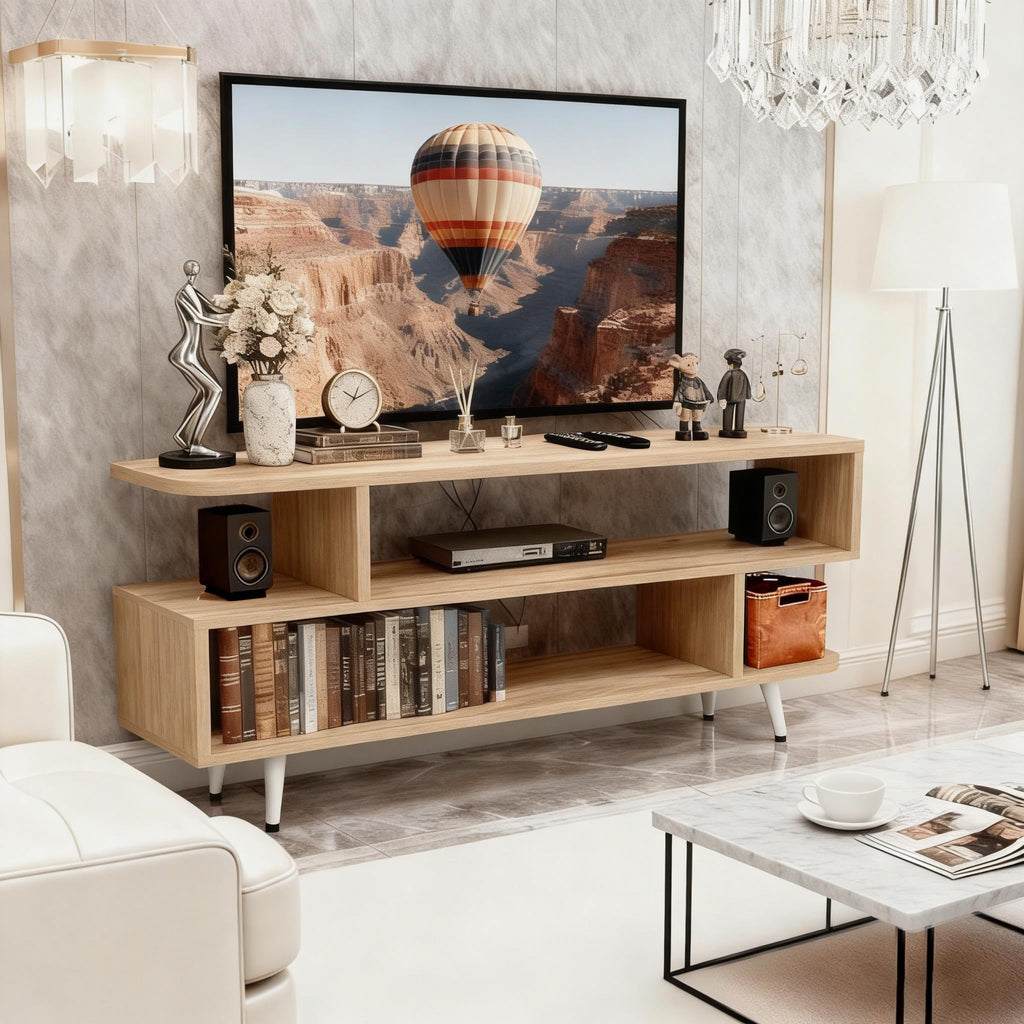 TV Stand with 3 Open Storage Shelf V211509