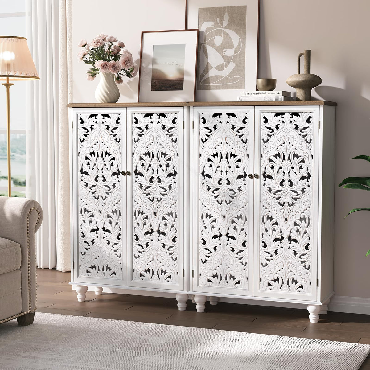 47" Tall Accent Cabinet with Doors & Storage M240