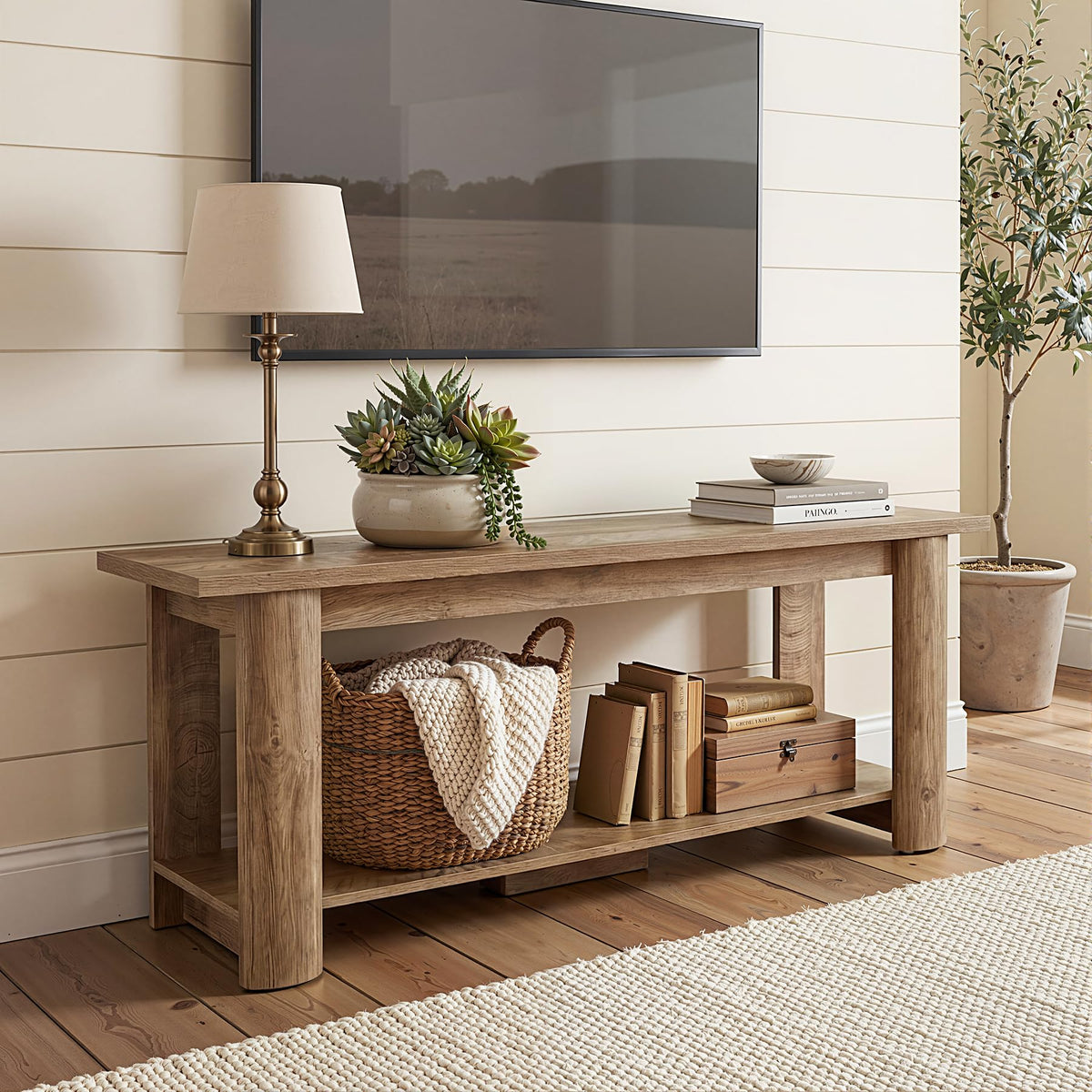 65 Inch Rustic Brown TV Stand N878068