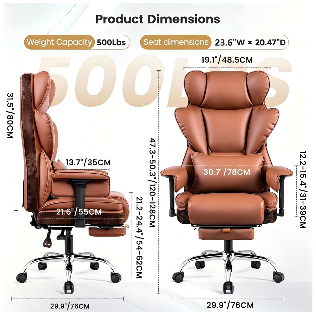 Big and Tall Office Chair 500 lbs PU Leather U997