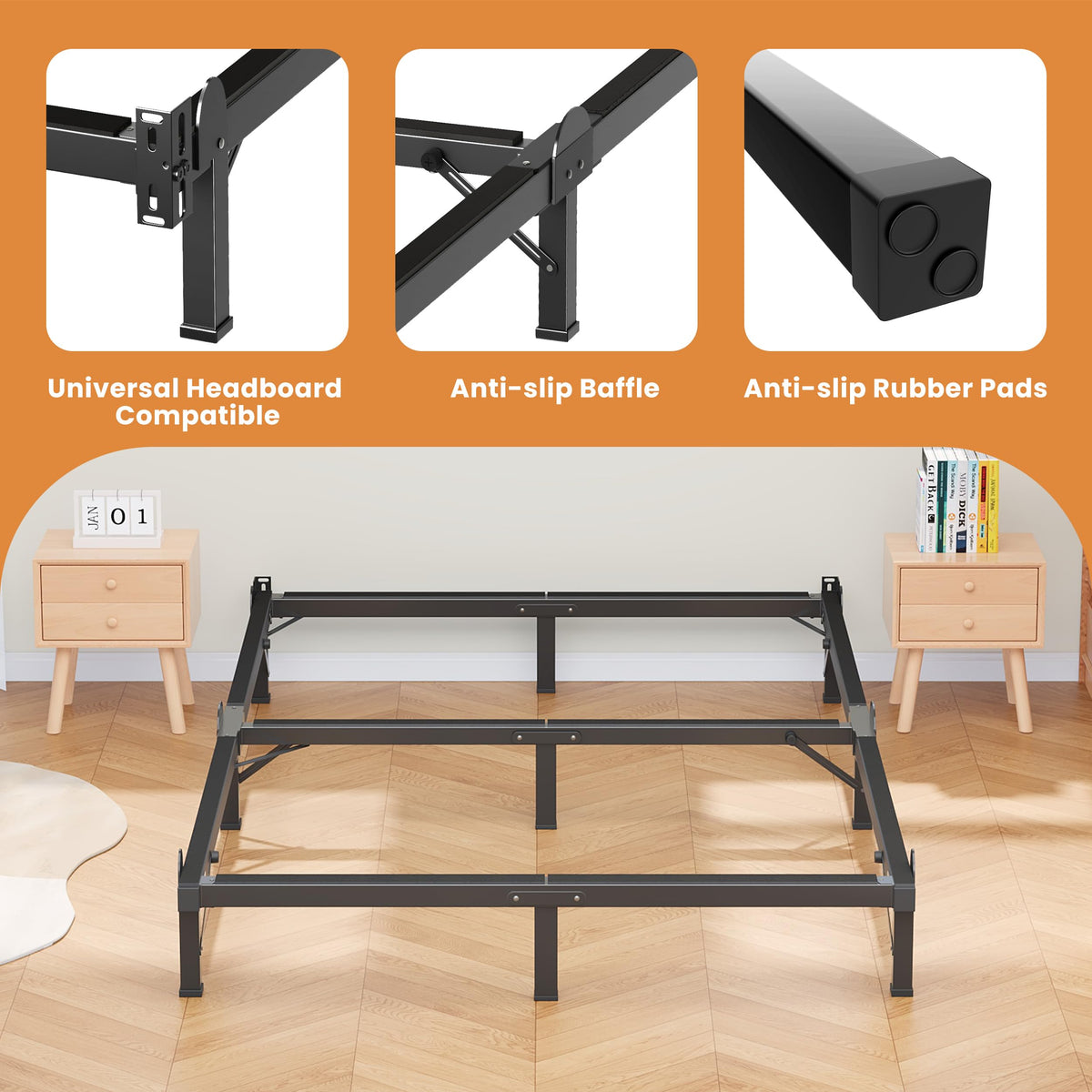Queen 8 Inches Metal Bed Frame B31406