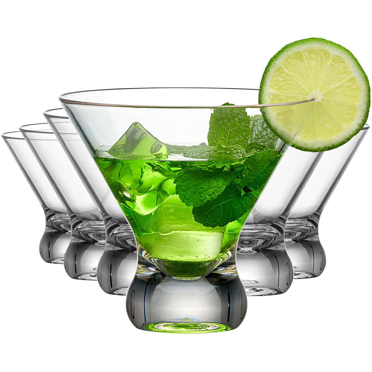 10-Ounce Plastic Stemless Martini Glasses Set of 6 D277