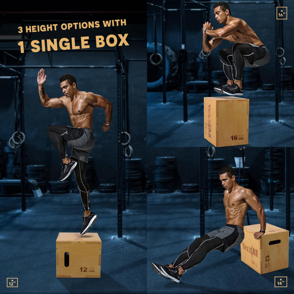 3-in-1 Wooden Plyo Box Q553
