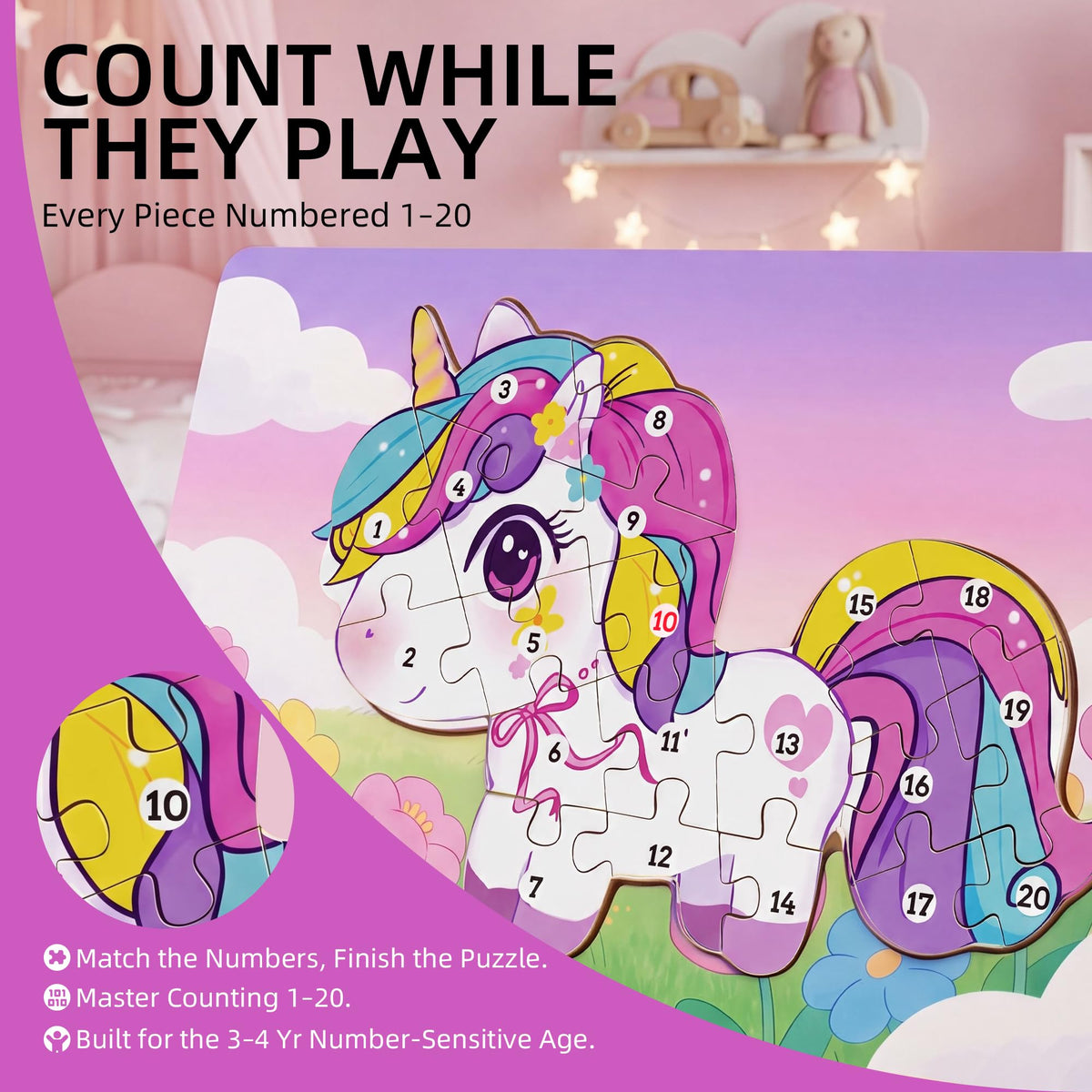 Wooden Puzzle for Toddlers Age 3-5 A282913