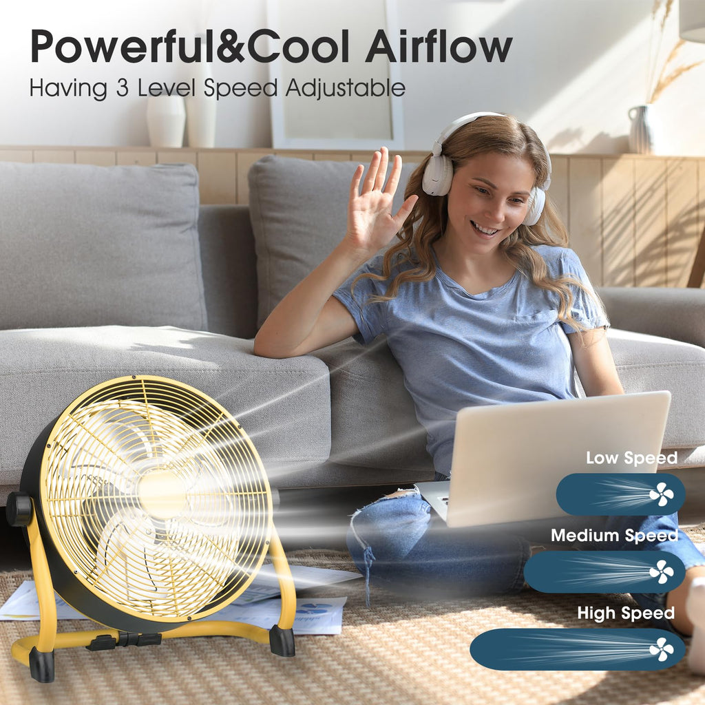 12 Inch High Velocity Metal Floor Fan W65910