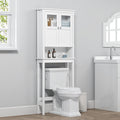 White Over the Toilet Storage Cabinet with Glass Doors G455460