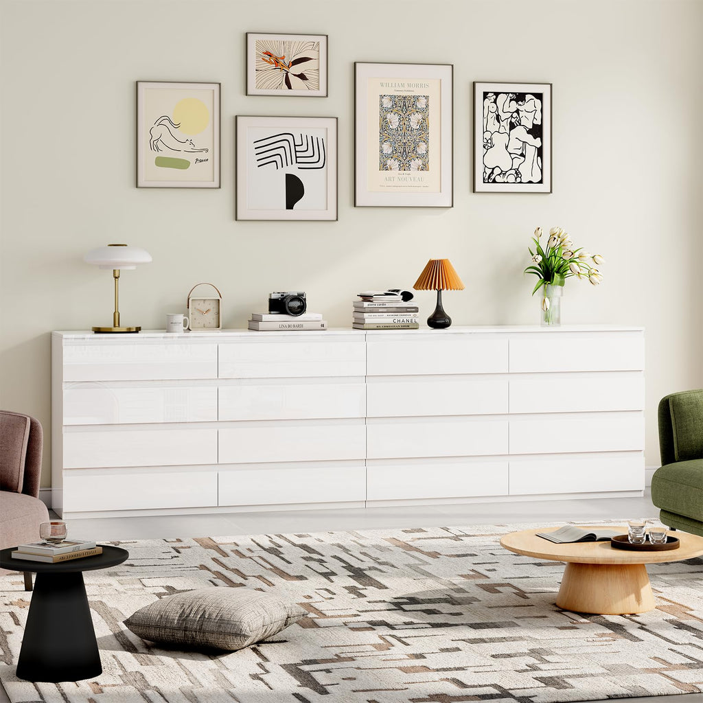White 8 Drawer Wood Dresser A461
