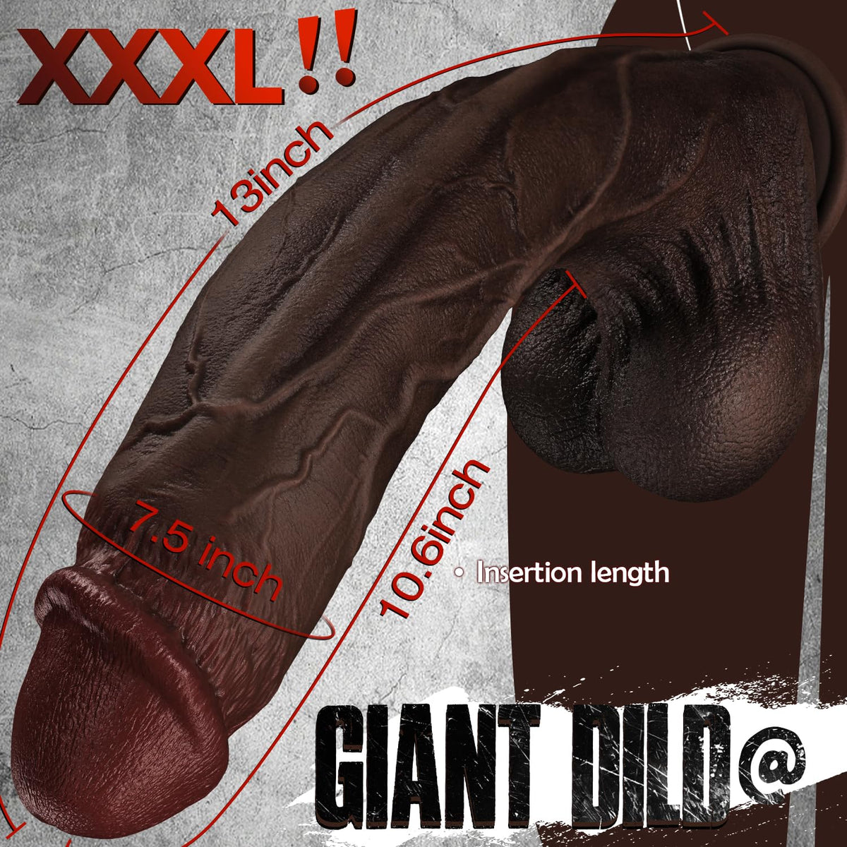 13 Inch Thick Black Dildo O285917
