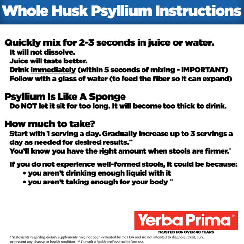 12 Ounce Psyllium Husk Fiber Supplement W202202
