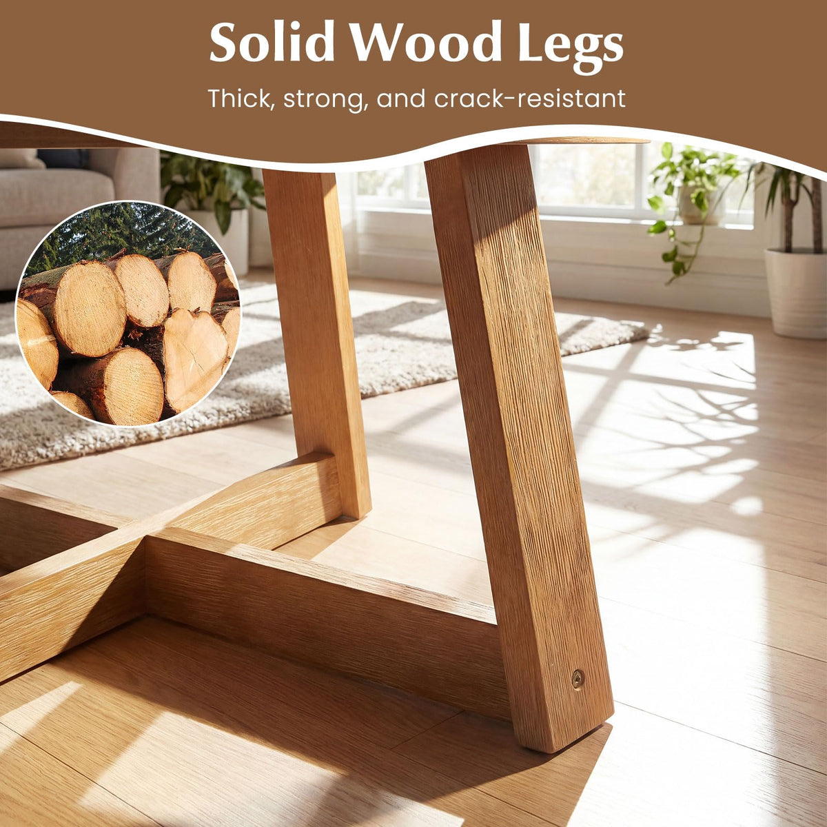 Round Wood Coffee Table O438326