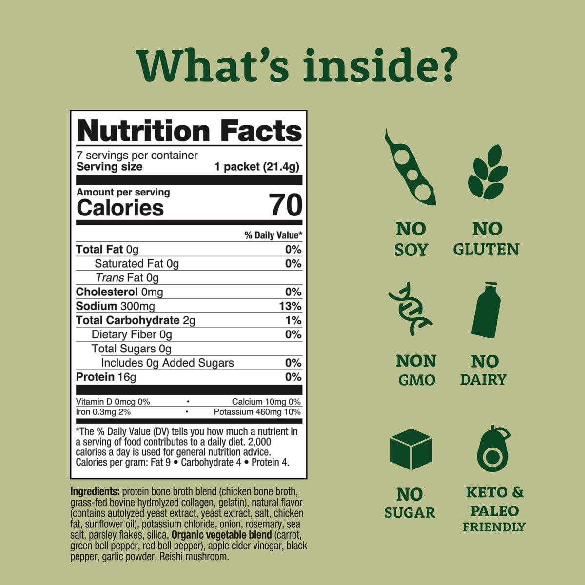 Roasted Rosemary Chicken Bone Broth Packets 7 Servings D813357