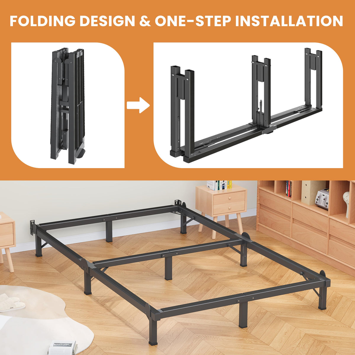 Queen 8 Inches Metal Bed Frame B31406
