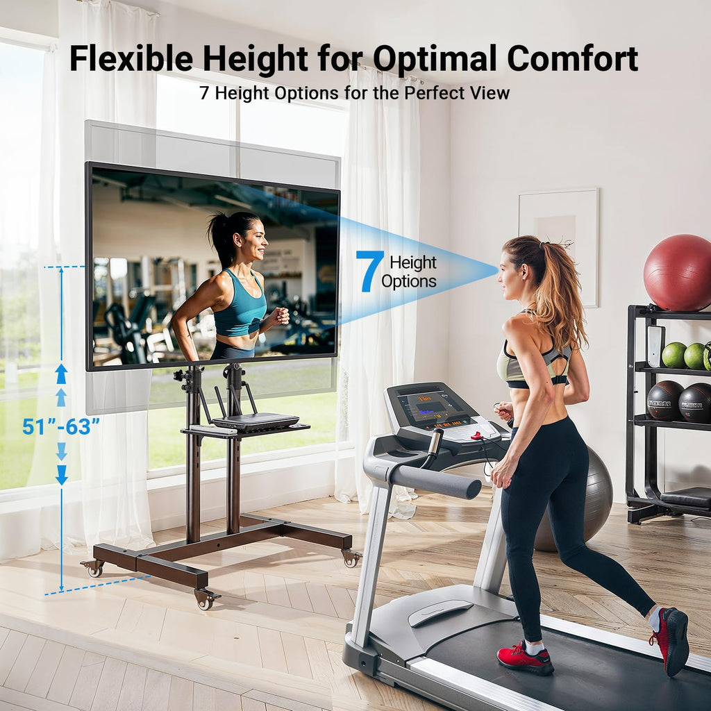 Rolling TV Stand on Wheels for 32-83 Inch Screens up to 110lbs O923
