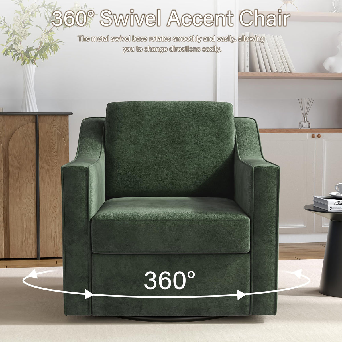 Green Swivel Accent Chairs Set of 2 M881