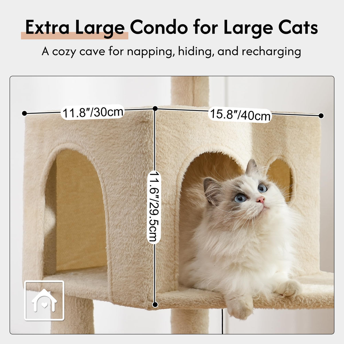 Beige Cat Tree with Hammock and Bed O56920