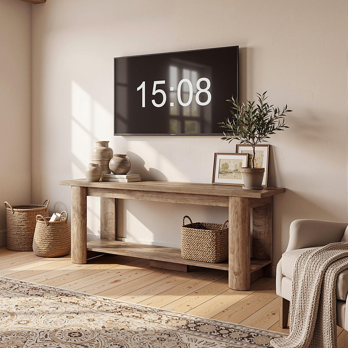 65 Inch Rustic Brown TV Stand N878068
