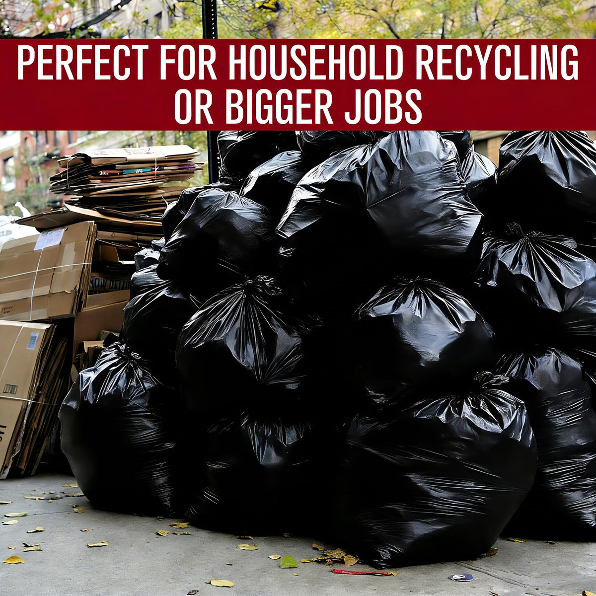 33 Gallon Heavy Duty Trash Bags 110 Count Black Can Liners W373725