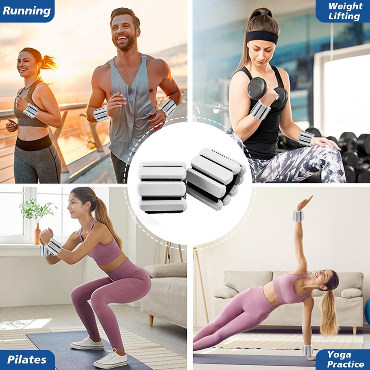 Adjustable Silicone Wrist and Ankle Weights Set of 2 O938