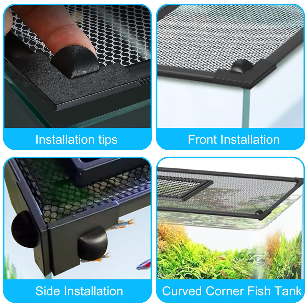 Magnetic Aquarium Net Cover with Feeding Window A35358
