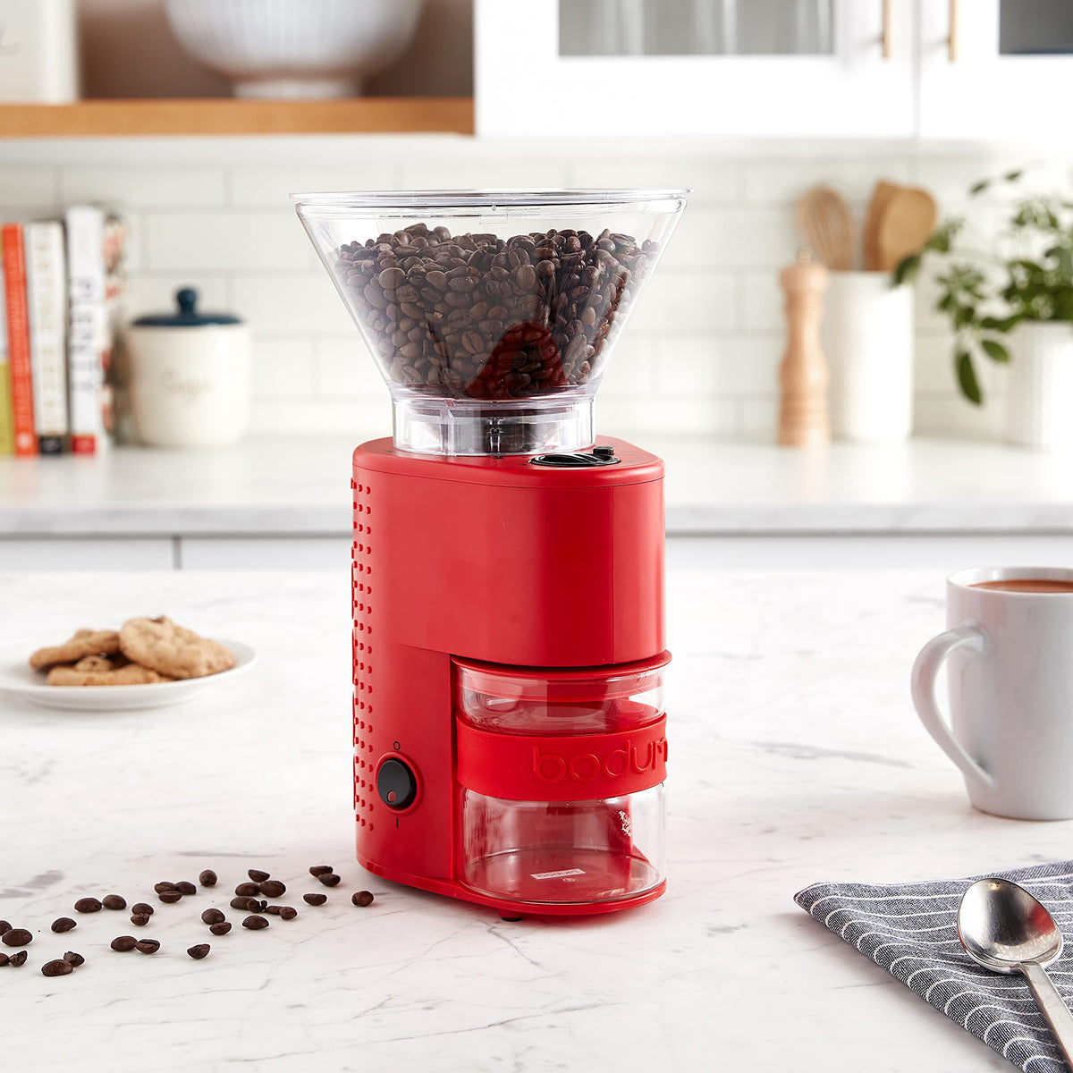 Electric Conical Burr Coffee Grinder, 12 Grind Settings, Red V7732