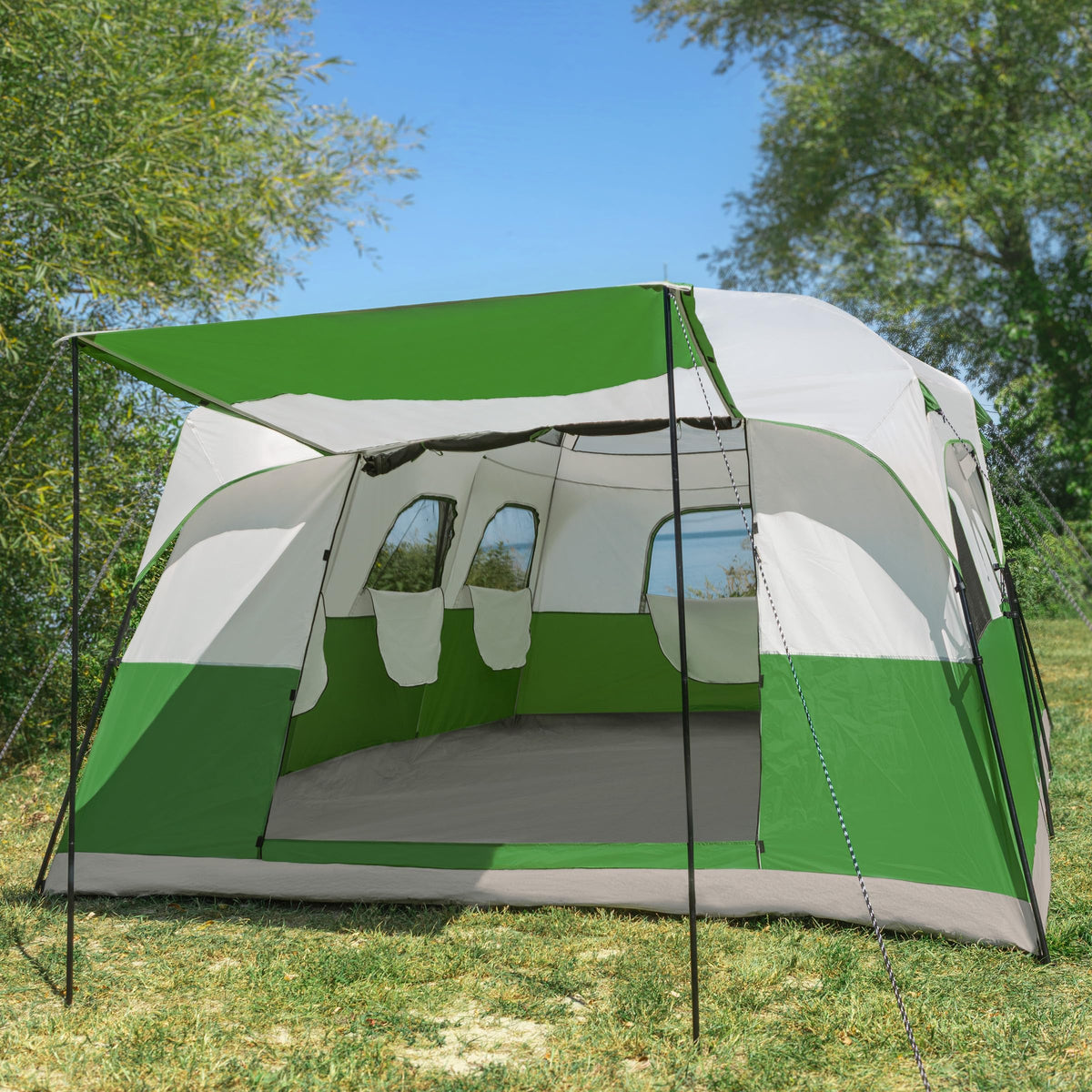 10-12 Person Camping Tent with Room Divider and Carry Bag F193