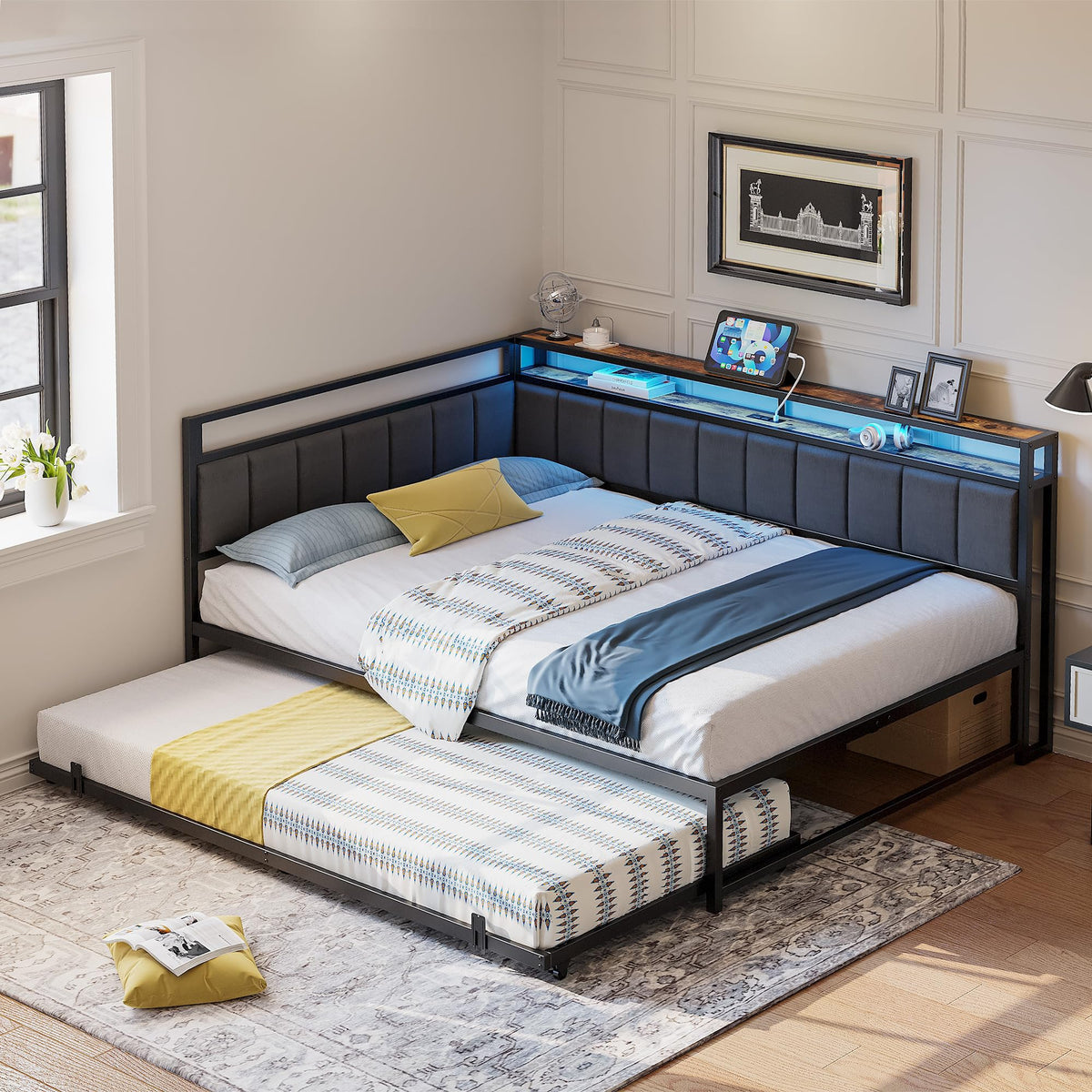 Black Full Daybed with Trundle U120